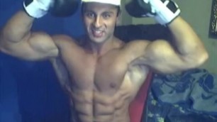Boxing muscle on web cam