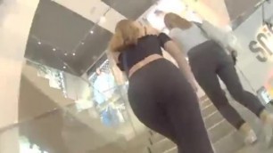 Candid two teens in leggings great asses (part 2)