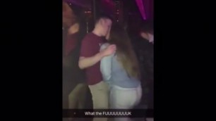 Slut can’t wait to get out of club, sucks cock in public