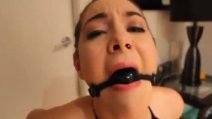 Lesbian needs to be disciplined - Tied up with rope and gagged as GF films