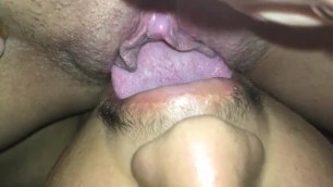 Eating my snow bunny’s pussy