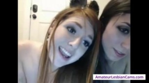 Super cute lesbians playing with each others pussies on webcam show