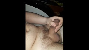 Guy jerks off his huge cock