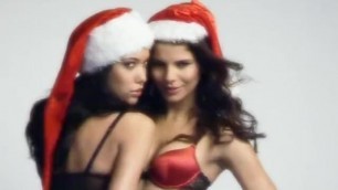 Stunning Bulgarian models strip for Christmas and show stunning boobs