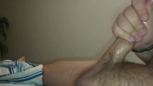 Uncut cock wank