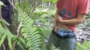 Outdoor masturbation in the forest near a little creek #10