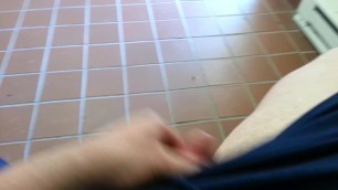 Masturbating in the public laundromat. Was so nervous. Not completely hard