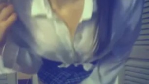 sexy schoolgirl teases & strips revealing THE MOST SEXY ASS