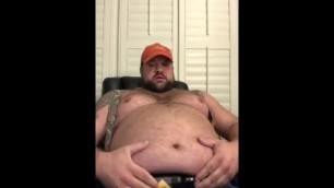 420lb fat gainer chug and belly play