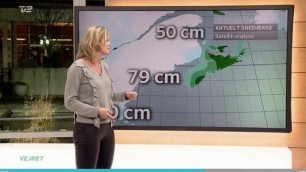 Weather girl Cecilie Hother of TV2 Danmark jer off challange