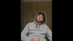 Smoking/jerking in a hoodie