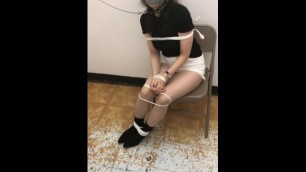Esther TIed up and GAGGED with DUCT TAPE