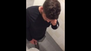 Sexy Stud Caught Peeing via Overhead View, While Chatting on the Phone.