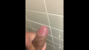 Quick cumshot in toilets at work