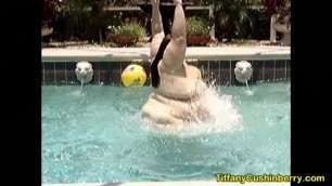 SSBBW Plays In The Outdoor Pool Letting Her Fat Body Splash Around