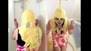 British crossdresser becomes human trifle (huge slime, multi-angle)