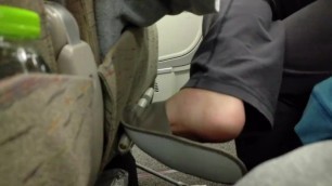 Asian Candid Feet on Airplane