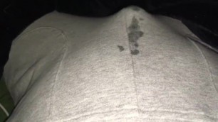 My Belly Bulge makes Me Cum in Grey Sweatpants