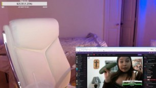 Twitch girl reacts to deepthroat cucumber on stream