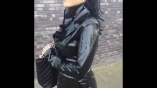 Shopping in Latex Suit