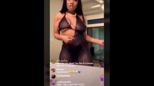 Megan The Stallion Slip On IG Live