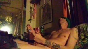 Teasing HornyStoner strip tease smoking weed