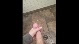 Huge orgasm in gas station bathroom