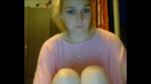 Hot girlfriend spread legs on webcam