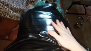 Gagged Slave Gets Fucked Hard Doggy Style In Latex Dress