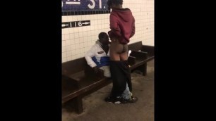 Homeless Men Sucks Dick On Subway Platform