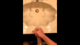 Straight boy cums in sink