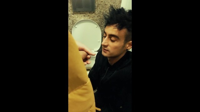 Stranger farts while I am trying to suck cock at the public toilet