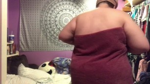 BBW TEEN GETS DRESSED WHILE YOU SPY ON HER