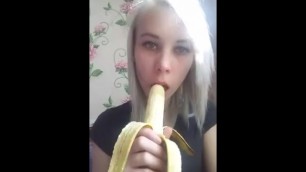 Sucking banana