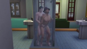 Zack taking his shower with somebody (The Sims 4)