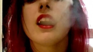 Smoking vampire girl wants to bite