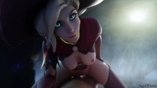 Witch Mercy Fucked In Cowgirl Position (Blender Animation W/Sound)