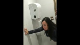 Secretary fucked in the toilet at work
