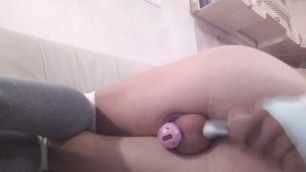 Cute Femboy Hands Free Cum in Chastity Belt