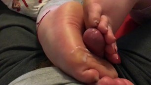 Teasing, exploding, and torturing him with my feet