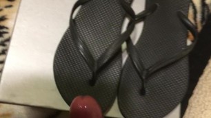 Cumming On College Teen Flip Flops