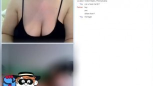 Sexy BBW oils up for a hot ride on Omegle