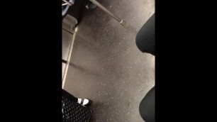 MTA, Arab guy getting boner, hard cock on the train