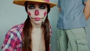 Scarecrow Cosplay Cartoons Girl - Blowjob Teen Zefirka Cum on face (Facial)