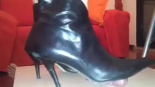 Ankle boots on cock