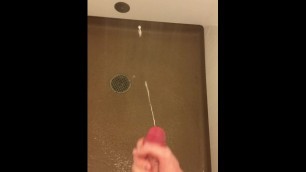 Big White Dick Cums In The Shower