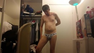 smooth femboy sissyboy gay male slut wears girly panties