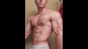 Sexy muscle flexing muscles worship