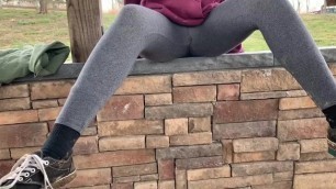 Teen girl pees her leggings