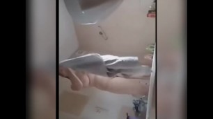 Spying my slutty sister taking shower hidden camera